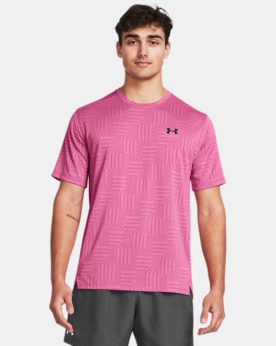 Camiseta de manga corta UA Tech™ Vent Geotessa para hombre, Pink, pdpMainDesktop image number 0